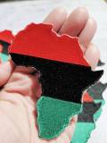 NEW, "Pan-African Flag" Iron-On 100% Embroidered Afrocentric Patch; Juneteenth, Marcus Garvey, Unia Flag, Red, Green, and Black, 3.5" Length