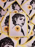 NEW,"Ray of Sunshine" Beautiful Black & White Melanin Magic with Cornrows, Iron-on Embroidered Patch, DIY Applique for Clothes, Masks, 3"x4"