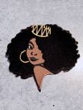 NEW "Crowned Queen" 4" Iron-On Patch, Embroidered Afrocentric Patch; Cute Applique for Clothing & Accessories, Small Patch