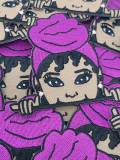 NEW, Adorable Peek a Boo Sasha Patch, Cute Patch for Girls, iron-on Patch for Denim and Converse, Patch for Little Girls, Size 3.5"
