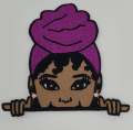 NEW, Adorable Peek a Boo Sasha Patch, Cute Patch for Girls, iron-on Patch for Denim and Converse, Patch for Little Girls, Size 3.5"