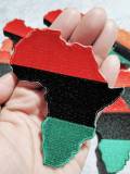 NEW, "Pan-African Flag" Iron-On 100% Embroidered Afrocentric Patch; Juneteenth, Marcus Garvey, Unia Flag, Red, Green, and Black, 3.5" Length