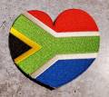 NEW, Collectable "South-African Flag" Iron-On 100% Embroidered Afrocentric Patch; Juneteenth, Red, Green, and Black, 4"