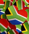 NEW, Collectable "South-African Flag" Iron-On 100% Embroidered Afrocentric Patch; Juneteenth, Red, Green, and Black, 4"