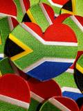 NEW, Collectable "South-African Flag" Iron-On 100% Embroidered Afrocentric Patch; Juneteenth, Red, Green, and Black, 4"