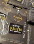 Enamel Pin, "Walk by Faith" Exclusive Lapel Pin, Size 1.5" w/Butterfly Clutch,Cool Pins, Spiritual Gifts, Gifts for Her, Jacket Pin