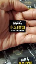 Enamel Pin, "Walk by Faith" Exclusive Lapel Pin, Size 1.5" w/Butterfly Clutch,Cool Pins, Spiritual Gifts, Gifts for Her, Jacket Pin