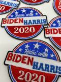 NEW, "Ridin with Biden Harris 2020" Iron-on Patch| Presidential Candidate Merchandise| Patch for Masks,Jackets, Hats & More|Size 3.5"