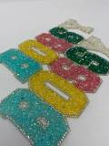 NEW "Bossy" Rhinestone, Colorful Patch with Adhesive Backing, Bling Applique Size 9", Czech Rhinestones, DIY Craft Supplies