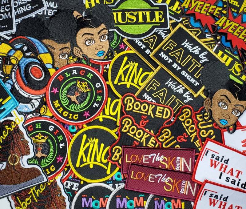 Mystery Box, Assorted Patch Gift Box | Afrocentric Patches, Flowers, Quotes, Animals, Sequins, Enamel Pins & Novelty Patches for Jackets