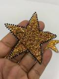 Exclusive, Gold Rhinestone "Star" Bling Patch, Size 3", Cool Applique For Clothing, Iron-on Patch, Small Patch for Jackets, DIY Projects