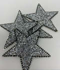 Exclusive, SILVER Rhinestone "Star" Bling Patch, Size 3", Cool Applique For Clothing, Iron-on Patch, Small Patch for Jackets, DIY Projects