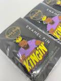 Cool Enamel Pin for Men, "Kingin" Exclusive Lapel Pin, Black King Pin, Size 1.50 inches, with 2 Butterfly Clutches, Lapel Pins for Jackets