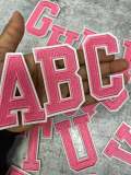 New, "PINK" 3" Embroidered Letter w/ White Felt, Varsity Letter Patch, 1-pc, Iron-on Backing, Choose Your Letter, A-Z Letters, DIY Letters,