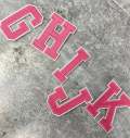 New, "PINK" 3" Embroidered Letter w/ White Felt, Varsity Letter Patch, 1-pc, Iron-on Backing, Choose Your Letter, A-Z Letters, DIY Letters,