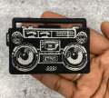 Nostalgic 1-pc "Boom Box" Applique, Vintage Iron on Patch, Music & Cassette Player Patch, Embroidered Patch, DIY Patch, Size 3", Radio Patch