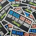 New, "He Said, She Said" Mood 24:7, Exclusive 4x2-inch, Iron-on Patch, DIY Applique, Statement Patch, Funny Patch for Jackets & More