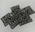 Exclusive, Rhinestone "Black Lives Matter" Iron-On Patch; Size 3.5", Bling Applique for Jackets, Hats, Shoes, Bags, DIY Supplies for Crafts