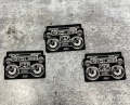 Nostalgic 1-pc "Boom Box" Applique, Vintage Iron on Patch, Music & Cassette Player Patch, Embroidered Patch, DIY Patch, Size 3", Radio Patch