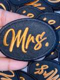 NEW, Exclusive  "Mrs." , embroidered patch, Gift for Wives, Great for women, patch applique, Size 2.5"
