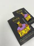 Cool Enamel Pin for Men, "Kingin" Exclusive Lapel Pin, Black King Pin, Size 1.50 inches, with 2 Butterfly Clutches, Lapel Pins for Jackets