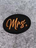 NEW, Exclusive  "Mrs." , embroidered patch, Gift for Wives, Great for women, patch applique, Size 2.5"