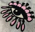 New Arrival, PINK "Drippin Evil Eye Patch," Large Sequins Iron-on Patch, Colorful, Cool Bling Patch, DIY Applique; Vintage Patch, Size 9.5"