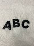 26-pc Set, JET Black, Hotfix Rhinestone Letters, Full Alphabet A-Z,  Rhinestone Patch with Adhesive, Mesh Bling Letters, Size 2.28"
