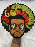 One-of-a-kind, 1865 Juneteenth 1-pc Iron-On "Afro King" Patch; Juneteenth Accessories for Clothing, Large Jacket Patch, Limited Edition