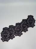 Metallic Black and Gray Royal Bee Crest, With Crown Emblem patch, DIY, Embroidered Applique Iron On Patch, Size 3"
