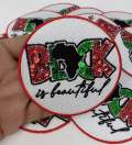 NEW Arrival, Sequins "Black Is Beautiful" Custom Patch (iron-on) 4'' Patch for Denim Jacket, Shirts, Hoodies, Camo, and More, DIY