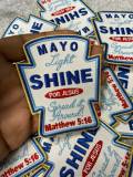 NEW,"Mayo Light Shine for Jesus", Inspirational Embroidered Patch, Size 3.5", Spiritual Patch, Patches for Clothing, Hats, and More