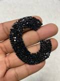 26-pc Set, JET Black, Hotfix Rhinestone Letters, Full Alphabet A-Z,  Rhinestone Patch with Adhesive, Mesh Bling Letters, Size 2.28"