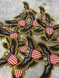 New "Bald Eagle" Military Emblem with 5-Stars and Red & White Stripes, Embroidery Patch, Size 4", Iron-on Patch, Small Badge for Clothing