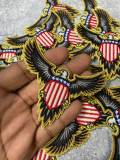New "Bald Eagle" Military Emblem with 5-Stars and Red & White Stripes, Embroidery Patch, Size 4", Iron-on Patch, Small Badge for Clothing