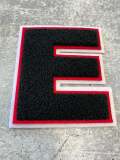 6" Large "Black & White" Varsity Alphabet Patches,  Chenille w/Felt Letters, 1-pc, Choose Your Letter, A to Z Patch, Iron-on, Jacket Patch