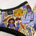 Exclusive NEW MASK | "Frontline Heroes" 100% Woven Cotton Fabric, Boutique Fabric, Custom Made Afrocentric Fabric, Essential Workers Design