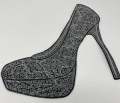 Sexy, Leopard Print Sequins "High Heel" Iron-on Patch, Colorful, Cool Bling Patch, DIY Applique; Vintage, Size 12",Large Jacket Patch