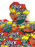 Beautiful,"Black History is World History", Queen Africa Hair, Exclusive Patch, Size 4", Black History Month Gifts