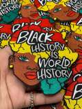 Beautiful,"Black History is World History", Queen Africa Hair, Exclusive Patch, Size 4", Black History Month Gifts