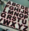 6" Large "Black & White" Varsity Alphabet Patches,  Chenille w/Felt Letters, 1-pc, Choose Your Letter, A to Z Patch, Iron-on, Jacket Patch