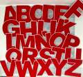 Large 6" Varsity Letter, RED/WHITE, Chenille & w/Felt Letters, 1-pc, Choose Your Letter, A to Z Patch, Iron-on or Sew, Customize Your Jacket