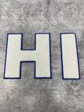 6" Large "White/Blue" Varsity Alphabet Patches,  Chenille w/Felt Letters, 1-pc, Choose Your Letter, A to Z Patch, Iron-on, Jacket Patch