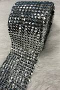 1-Yard, DIY "Pyramid" Studded Mesh, Flatback Rivets, Sew, or Glue on, Punk Rock Trim, Mesh Studs, Beaded Craft Supplies, Ribbon Mesh