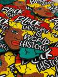 Beautiful,"Black History is World History", Queen Africa Hair, Exclusive Patch, Size 4", Black History Month Gifts