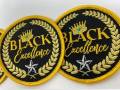 Pro Black "Black Excellence" Popular Patch, 4-inch Circular Iron-on Embroidered Patch; Pro Black Patch, DIY Craft Apparel & Accessories