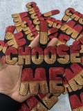 New, SEQUIN "I Choose Me" 8" Patch, Iron-on/Sew-on, Exclusive Applique, Large Patch, Sparkling Patch