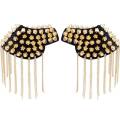 Decorative Shoulder Brooch Set, GOLD Spiked Rivet Designer Epaulette for Blazers, Jackets, and More, Stylish Accessories