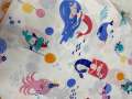 NEW,"Cute Mermaids", 100% Ribbed Cotton Fabric, Boutique Fabric,Custom Made Kids Fabric for Masks, Accessories,Bedding & More, 1Yard