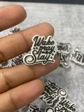 Exclusive 1-pc,"Wake Pray Slay" Afrocentric Charm for Crocs; Symbolic Statement Charms for Clogs;  Cute Charm for Shoes & Silicone Bracelets